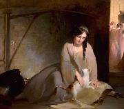 Thomas Sully Cinderella at the Kitchen Fire France oil painting artist